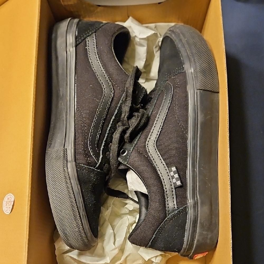 Vans Black Sneakers with Suede Canvas Upper and Padded Collar
